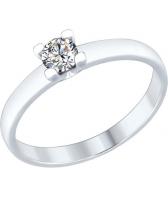 Серебряное кольцо SOKOLOV 89010060_s с фианитом Swarovski