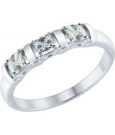 Серебряное кольцо SOKOLOV 89010065_s с фианитами Swarovski