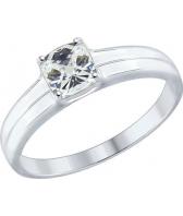 Серебряное помолвочное кольцо SOKOLOV 89010067_s с фианитом Swarovski