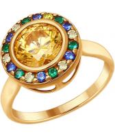 Серебряное кольцо SOKOLOV 89010072_s с фианитом Swarovski, фианитами