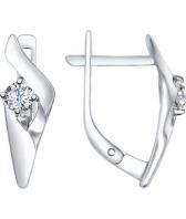 Серебряные серьги SOKOLOV 89020032_s с фианитами Swarovski