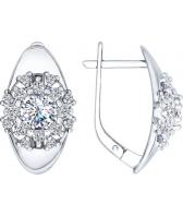 Серебряные серьги SOKOLOV 89020039_s с фианитами