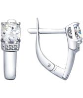 Серебряные серьги SOKOLOV 89020056_s с фианитами Swarovski
