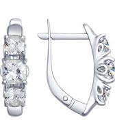 Серебряные серьги SOKOLOV 89020058_s с фианитами Swarovski
