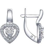 Серебряные серьги SOKOLOV 89020060_s с фианитами Swarovski