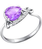Серебряное кольцо SOKOLOV 92010426_s с аметистом, фианитами