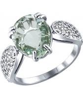 Серебряное кольцо SOKOLOV 92010779_s с кварцем, фианитами