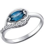 Женское серебряное кольцо SOKOLOV 92010931_s с топазом, фианитами