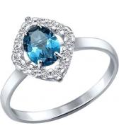 Серебряное кольцо SOKOLOV 92010988_s с топазом, фианитами