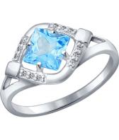 Серебряное кольцо SOKOLOV 92011082_s с топазом, фианитами
