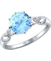Серебряное кольцо SOKOLOV 92011086_s с топазом, фианитами