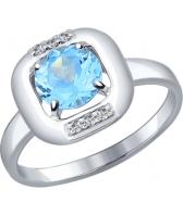 Серебряное кольцо SOKOLOV 92011090_s с топазом, фианитами