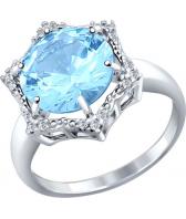 Серебряное кольцо SOKOLOV 92011128_s с наноситалом, фианитами