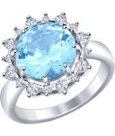 Серебряный перстень SOKOLOV 92011130_s с ситаллом, фианитами