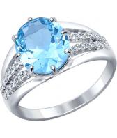 Серебряное кольцо SOKOLOV 92011132_s с ситаллом, фианитами