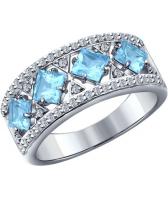 Серебряное кольцо SOKOLOV 92011193_s с топазами, фианитами