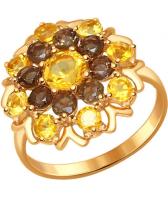 Серебряное кольцо SOKOLOV 92011222_s с цитринами, раухтопазами