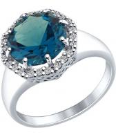 Серебряный перстень SOKOLOV 92011267_s с ситаллом, фианитами