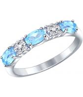 Серебряное кольцо SOKOLOV 92011280_s с топазами, фианитами