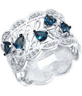 Серебряное кольцо SOKOLOV 92011315_s с топазами, фианитами
