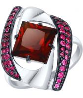 Серебряное кольцо SOKOLOV 92011325_s с наноситалом, фианитами