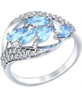 Серебряное кольцо SOKOLOV 92011363_s с топазами, фианитами