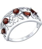 Серебряное кольцо SOKOLOV 92011376_s с гранатами