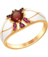 Серебряное кольцо SOKOLOV 92011407_s с эмалью, с гранатом, фианитами