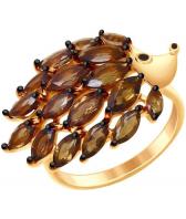 Серебряное кольцо SOKOLOV 92011429_s с эмалью, раухтопазами