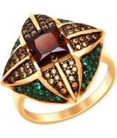 Серебряное кольцо SOKOLOV 92011432_s с гранатом, фианитами