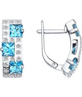 Серебряные серьги SOKOLOV 92020052_s с топазами, фианитами