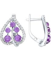 Серебряные сережки SOKOLOV 92020956_s с аметистами, фианитами