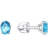 Серебряные серьги-пусеты (гвоздики) SOKOLOV 92021090_s с топазами