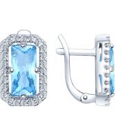 Серебряные серьги SOKOLOV 92021290_s с ситаллами, фианитами