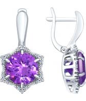 Серебряные серьги SOKOLOV 92021295_s с наноситалами, фианитами