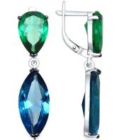 Серебряные длинные серьги SOKOLOV 92021452_s с ситаллами