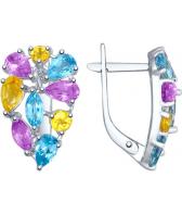 Серебряные серьги SOKOLOV 92021533_s с аметистами, топазами, цитринами