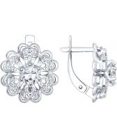 Серебряные серьги SOKOLOV 92021536_s с хрусталем, фианитами