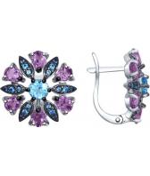 Серебряные серьги SOKOLOV 92021548_s с топазами, аметистами, фианитами