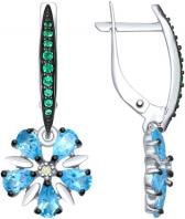 Серебряные серьги SOKOLOV 92021566_s с топазами, фианитами