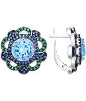 Серебряные серьги SOKOLOV 92021592_s с топазами, фианитами