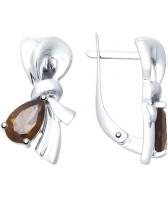 Серебряные серьги с раухтопазом SOKOLOV 92021596_s