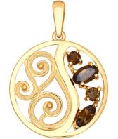 Серебряный кулон SOKOLOV 92030443_s c раухтопазом