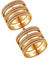 Серебряное кольцо на две фаланги SOKOLOV 93010377_s с фианитами