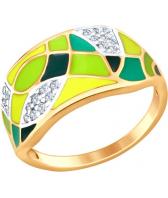 Серебряное кольцо SOKOLOV 93010629_s с эмалью с фианитами