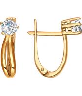 Серебряные сережки с фианитом SOKOLOV 93020114_s