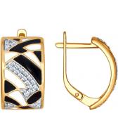 Серебряные серьги SOKOLOV 93020717_s с эмалью, фианитами