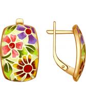 Серебряные серьги SOKOLOV 93020770_s с эмалью