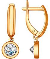 Серебряные круглые серьги SOKOLOV 93020802_s с фианитами