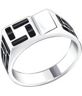 Мужская серебряная печатка перстень SOKOLOV 94010426_s с эмалью